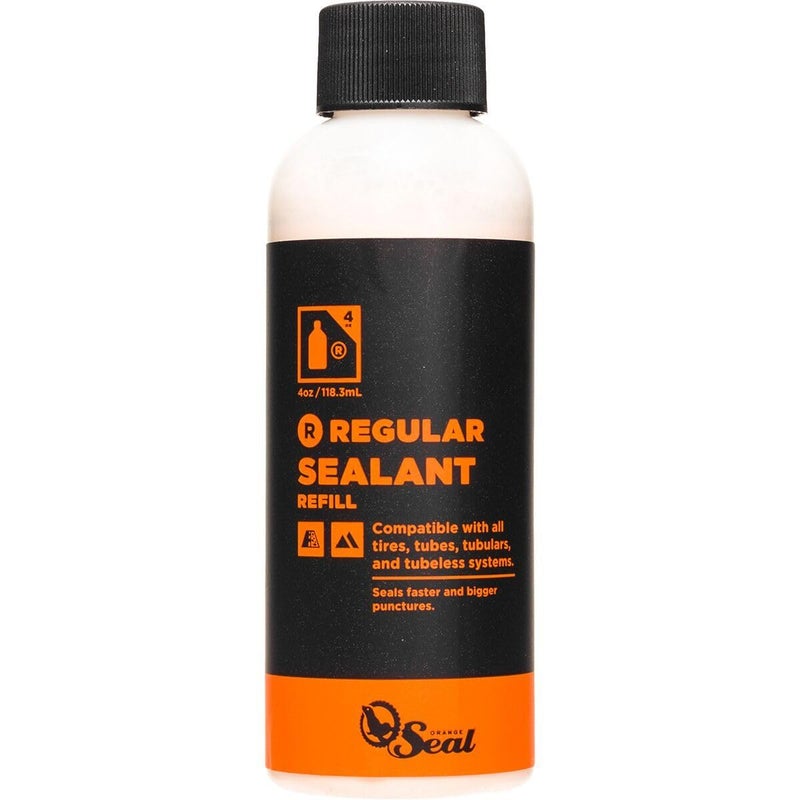 Orange Seal - Regular Formula Tubeless Bike Tire Sealant | Fast Sealing, up to 1/4"" Puncture | for MTB, Road, CX and Gravel Bicycle Tires | 4oz Refill - Image 1